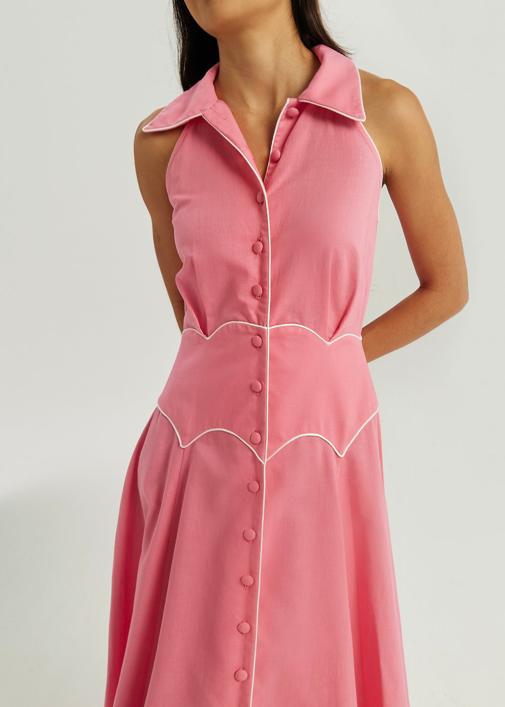 Kalila Contrast Icon Dress | Pink
