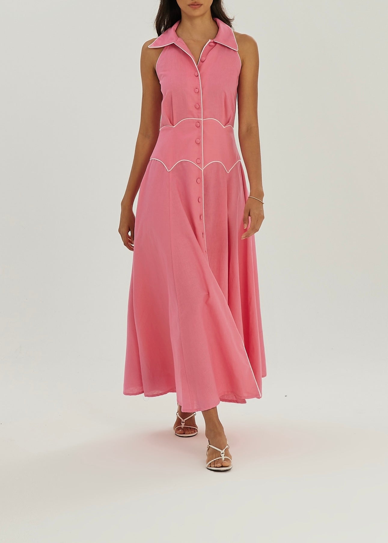 Kalila Contrast Icon Dress | Pink