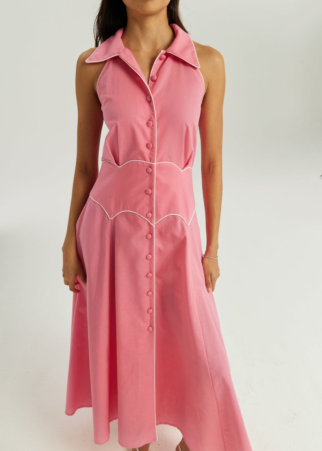 Kalila Contrast Icon Dress | Pink