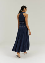 Kalila Contrast Icon Dress | Navy/White