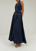Kalila Contrast Icon Dress | Navy/White
