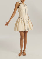 Kassia Contrast Trim Icon Dress | Beige/Black