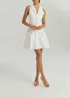 Kassia Contrast Trim Icon Dress | White