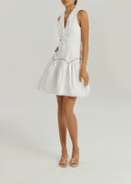 Kassia Contrast Trim Icon Dress | White