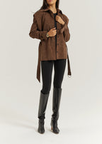 Kyle Faux Suede Shirt Jacket | Cocoa