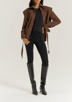 Kyle Faux Suede Shirt Jacket | Cocoa