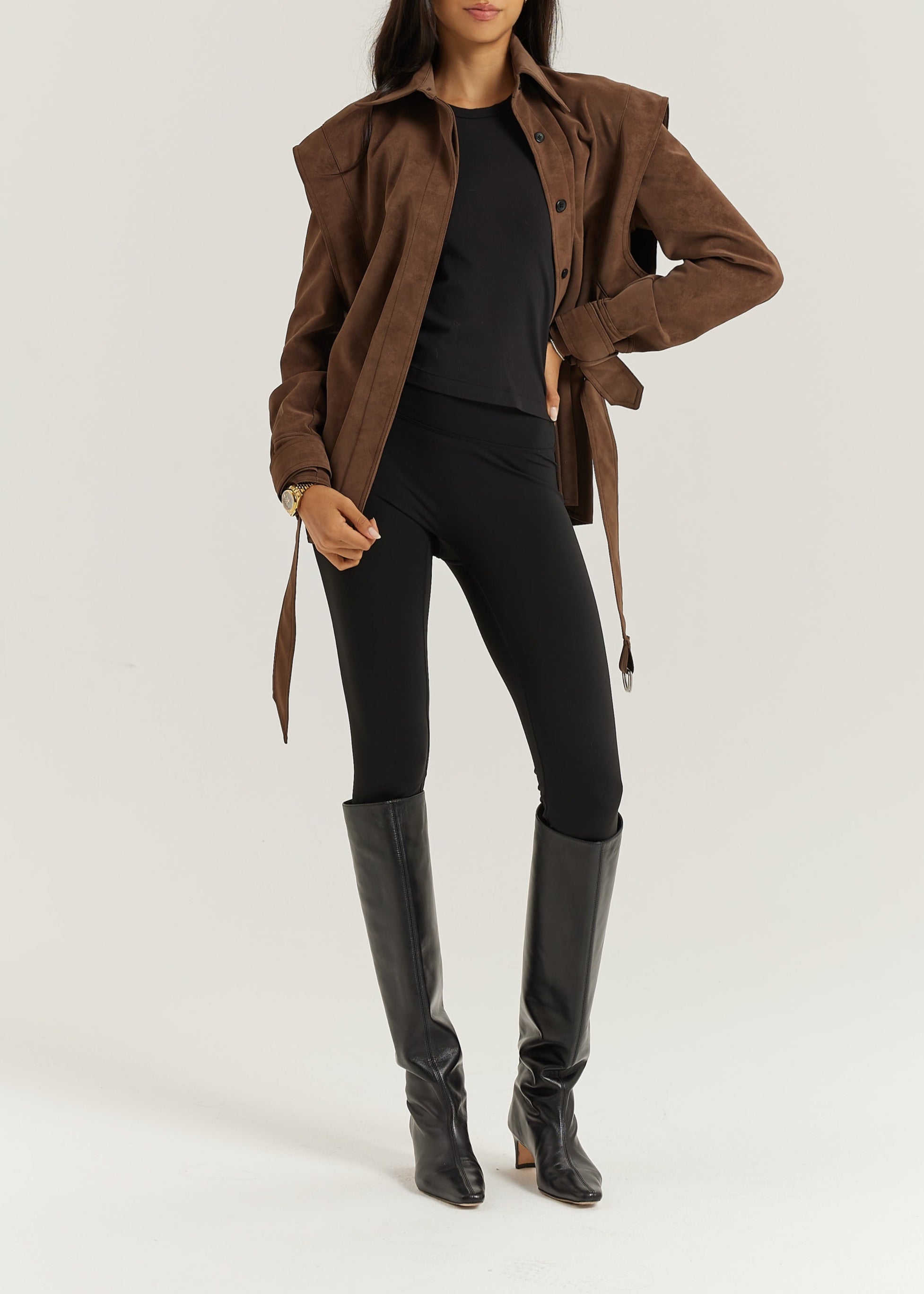 Kyle Faux Suede Shirt Jacket | Cocoa