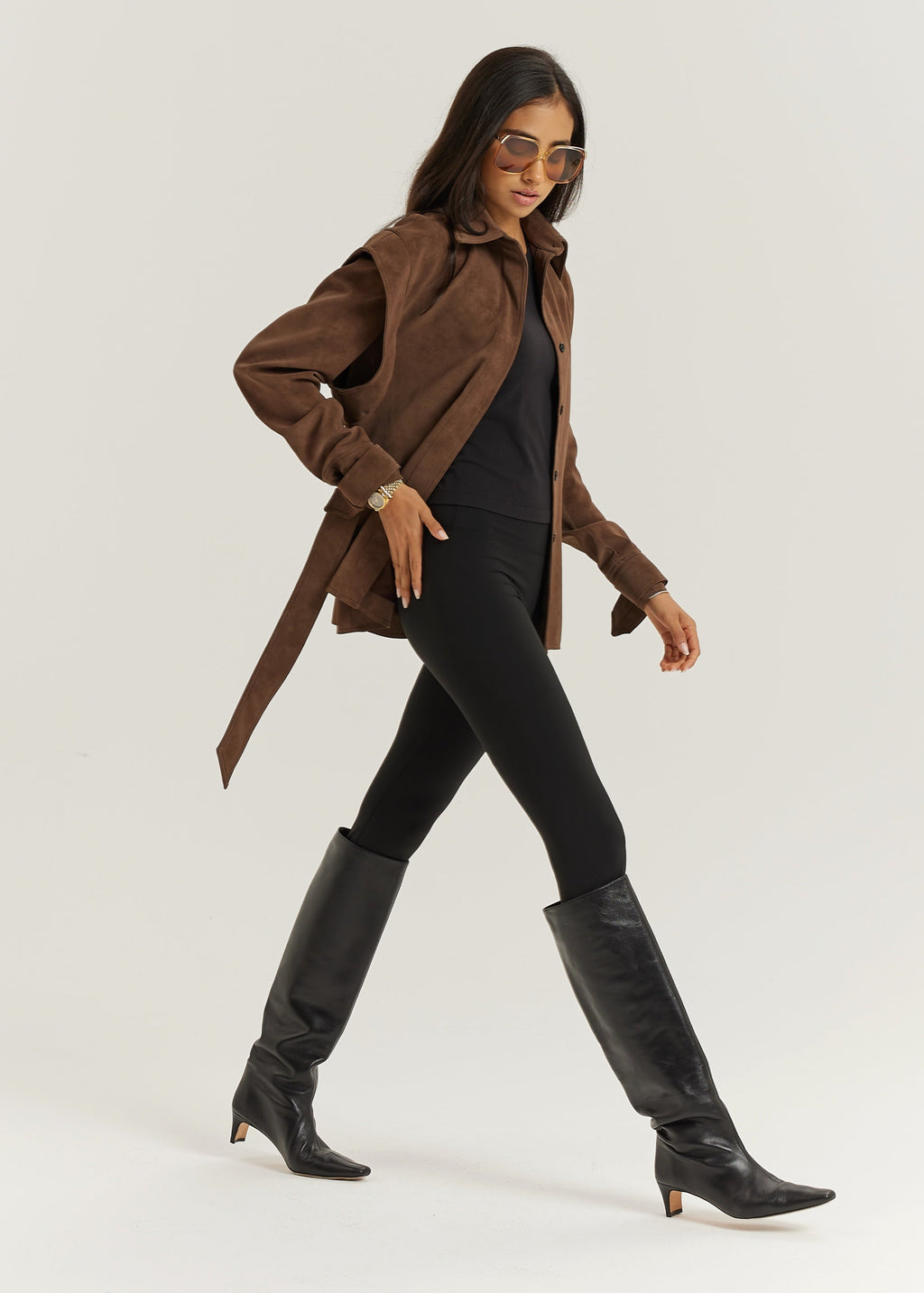 Kyle Faux Suede Shirt Jacket | Cocoa