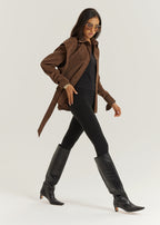 Kyle Faux Suede Shirt Jacket | Cocoa
