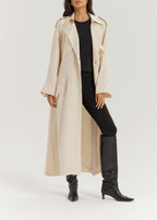 Louisa Elevated Trench Dress Coat | Cream