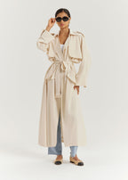 Louisa Elevated Trench Dress Coat | Cream
