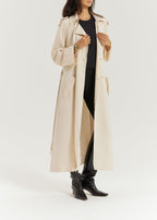 Louisa Elevated Trench Dress Coat | Cream