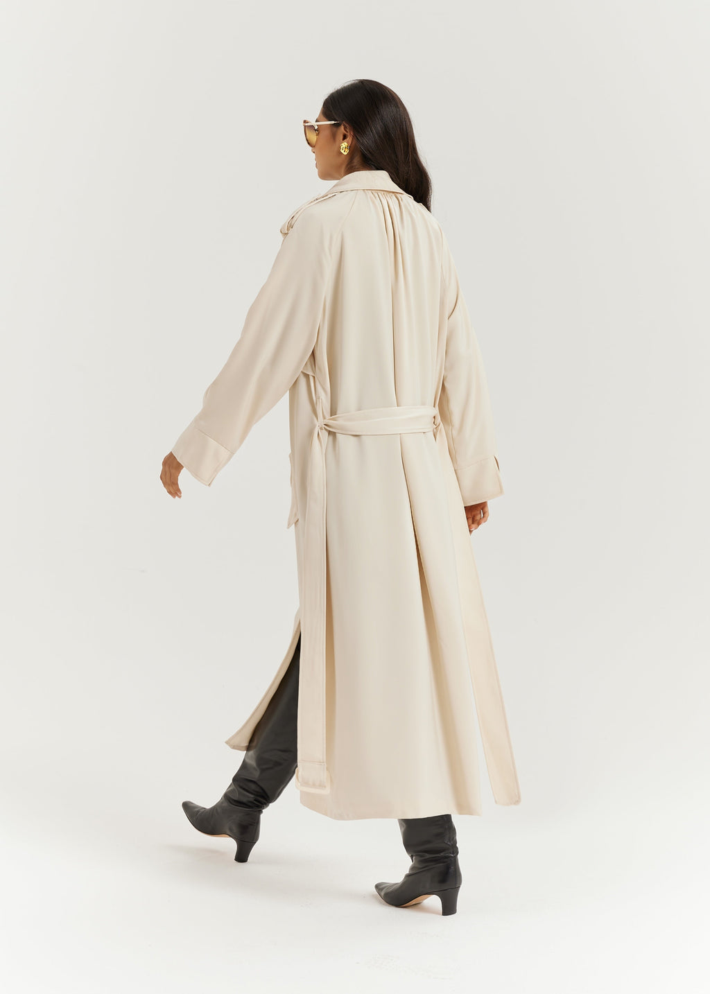 Louisa Elevated Trench Dress Coat | Cream