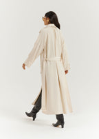 Louisa Elevated Trench Dress Coat | Cream