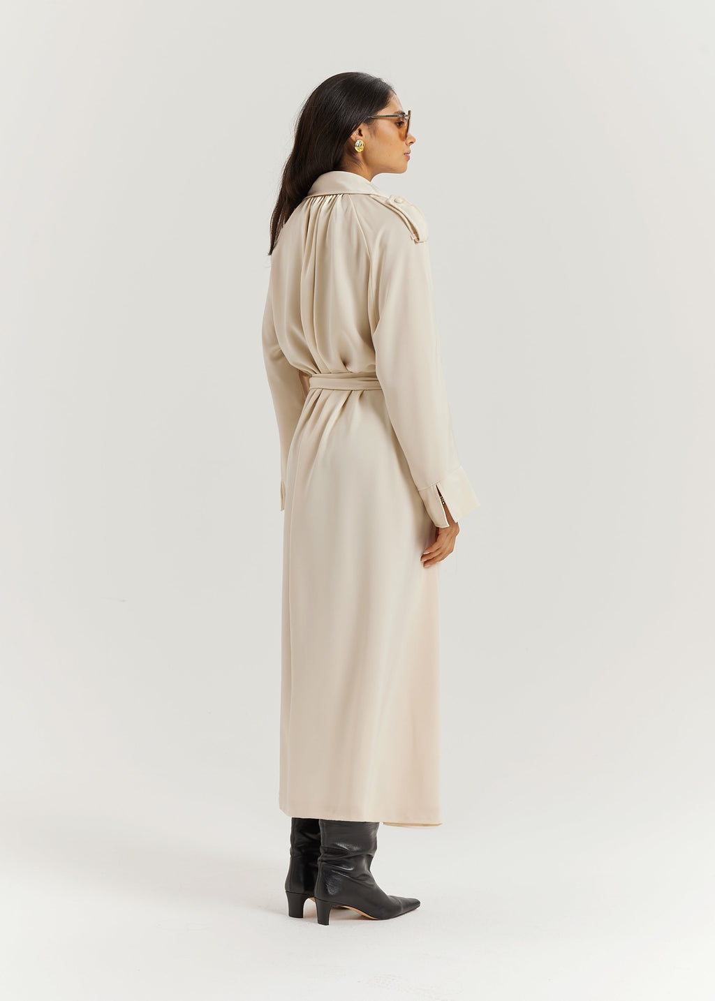 Louisa Elevated Trench Dress Coat | Cream