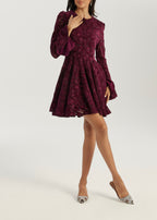 Marni Velvet & Lace Elegance Dress | Plum
