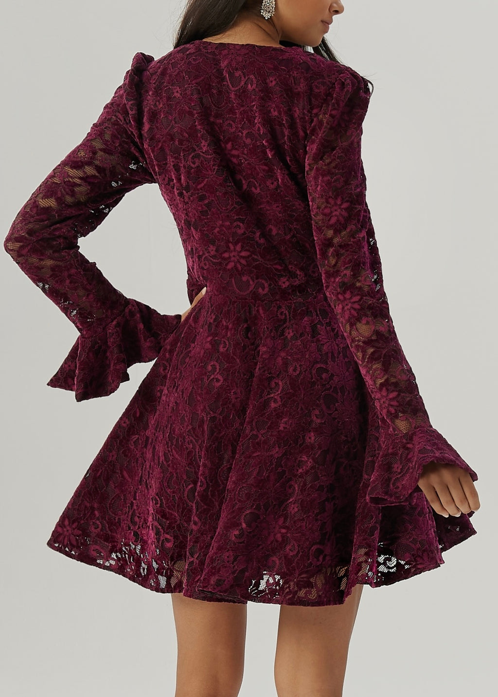 Marni Velvet & Lace Elegance Dress | Plum