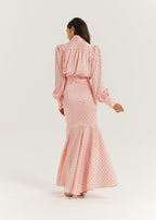 Martina Polka Dot Cascade Skirt | Pink/Black