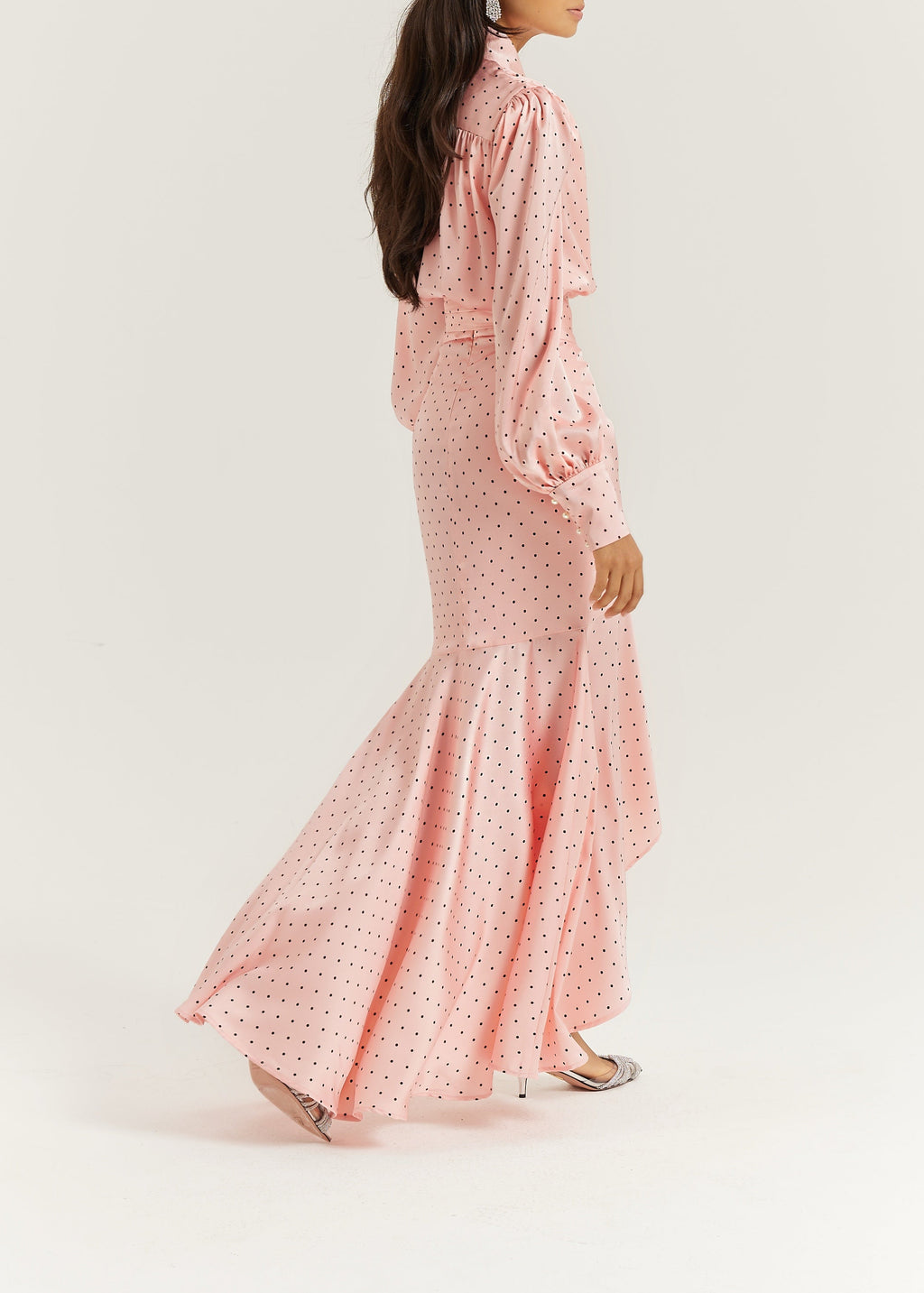 Martina Polka Dot Tie Wrap Blouse | Pink/Black