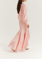 Martina Polka Dot Tie Wrap Blouse | Pink/Black