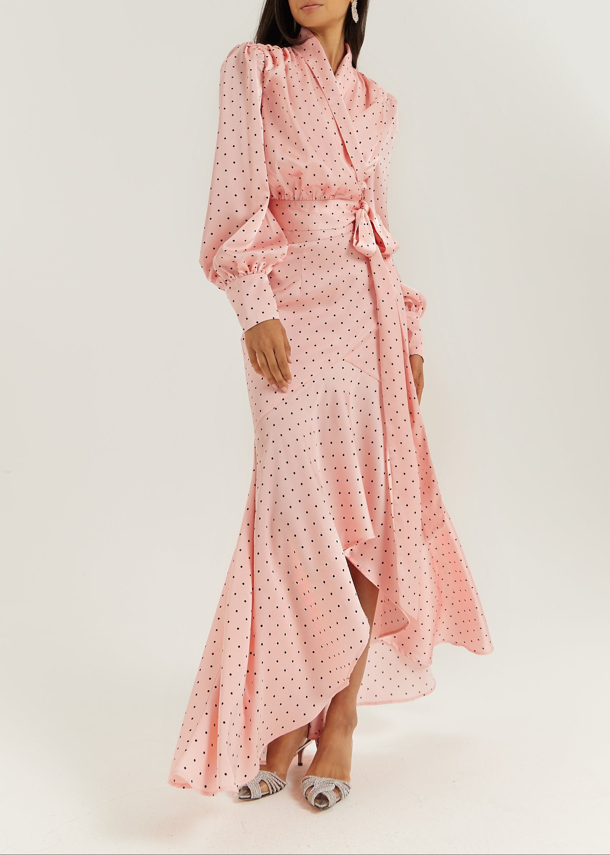 Martina Polka Dot Cascade Skirt | Pink/Black