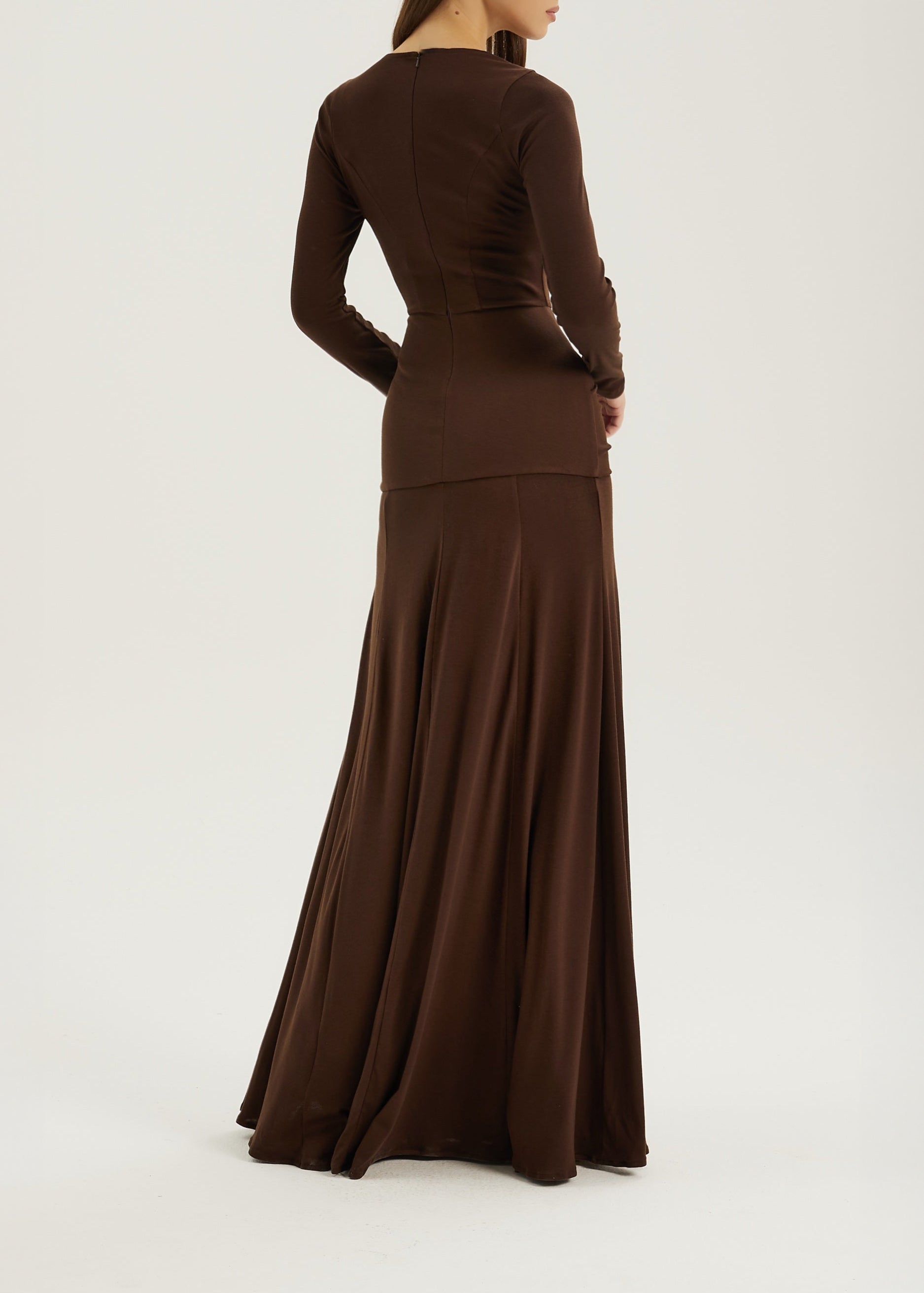 Marzia Elevated Jersey Maxi Dress | Chocolate