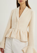Melia Pearl Button Cardigan/Jacket| Ivory Blush