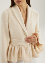 Melia Pearl Button Cardigan/Jacket| Ivory Blush