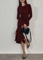 Mercier Peplum Dress | Claret