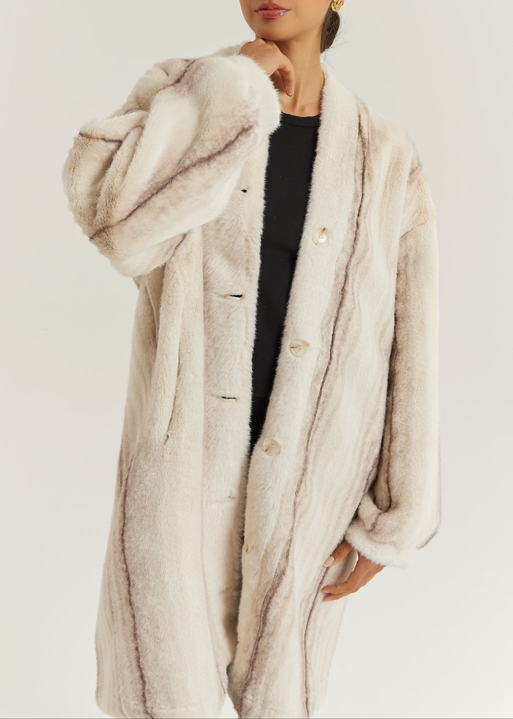 Mirabelle Premium Fur Coat | Ivory