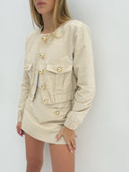Monaco Chic Linen/Cotton Skort | Latte
