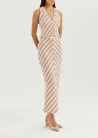 Natalia Knitted Stripe Top | Rose Pink/Ivory