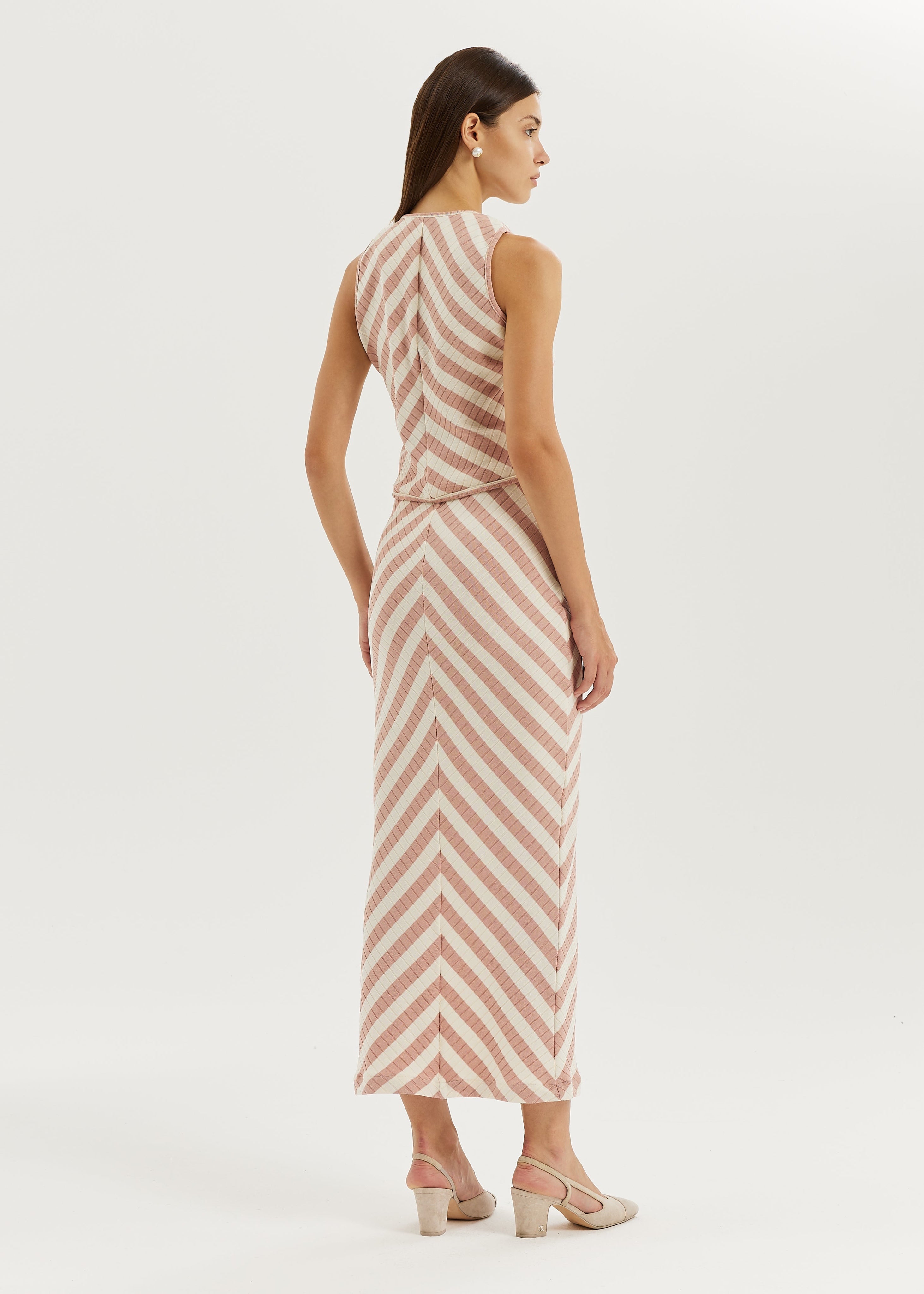 Natalia Knitted Stripe Top | Rose Pink/Ivory