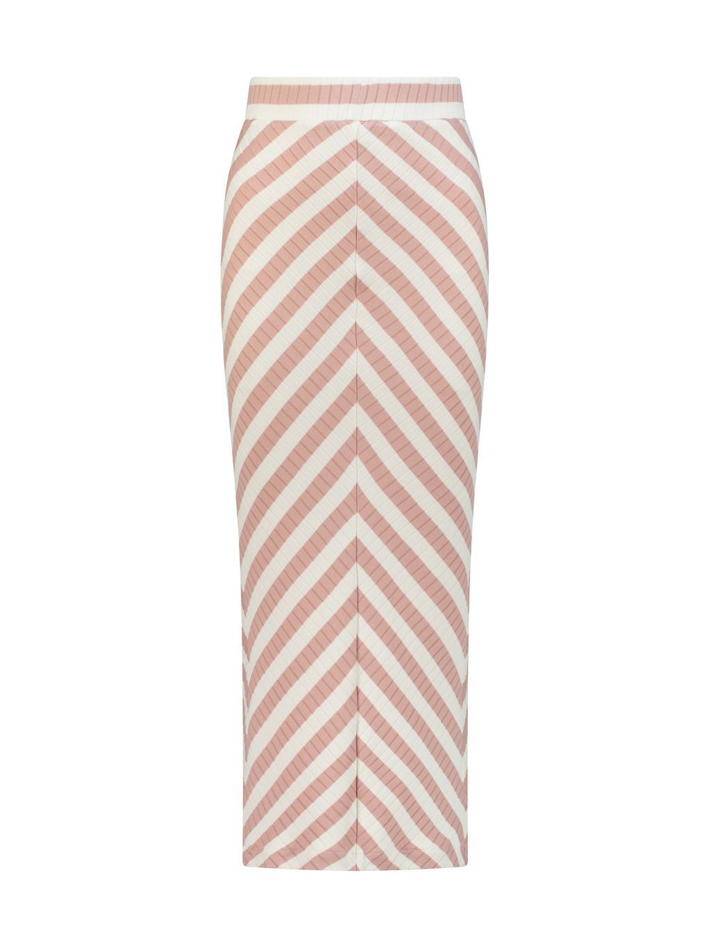 Natalia Knitted Stripe Skirt | Rose Pink/Ivory