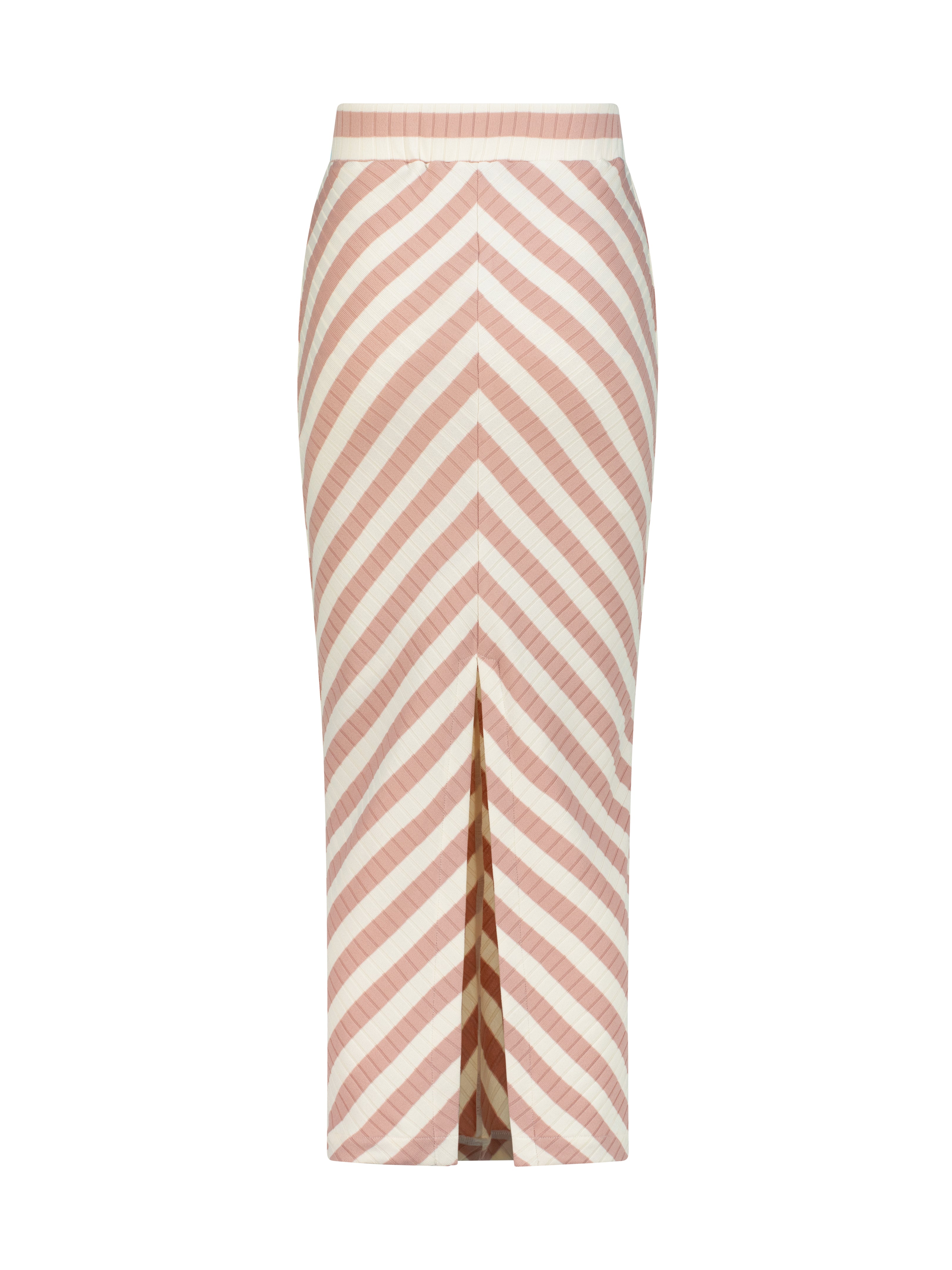 Natalia Knitted Stripe Skirt | Rose Pink/Ivory
