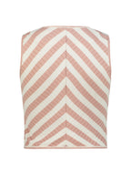 Natalia Knitted Stripe Top | Rose Pink/Ivory
