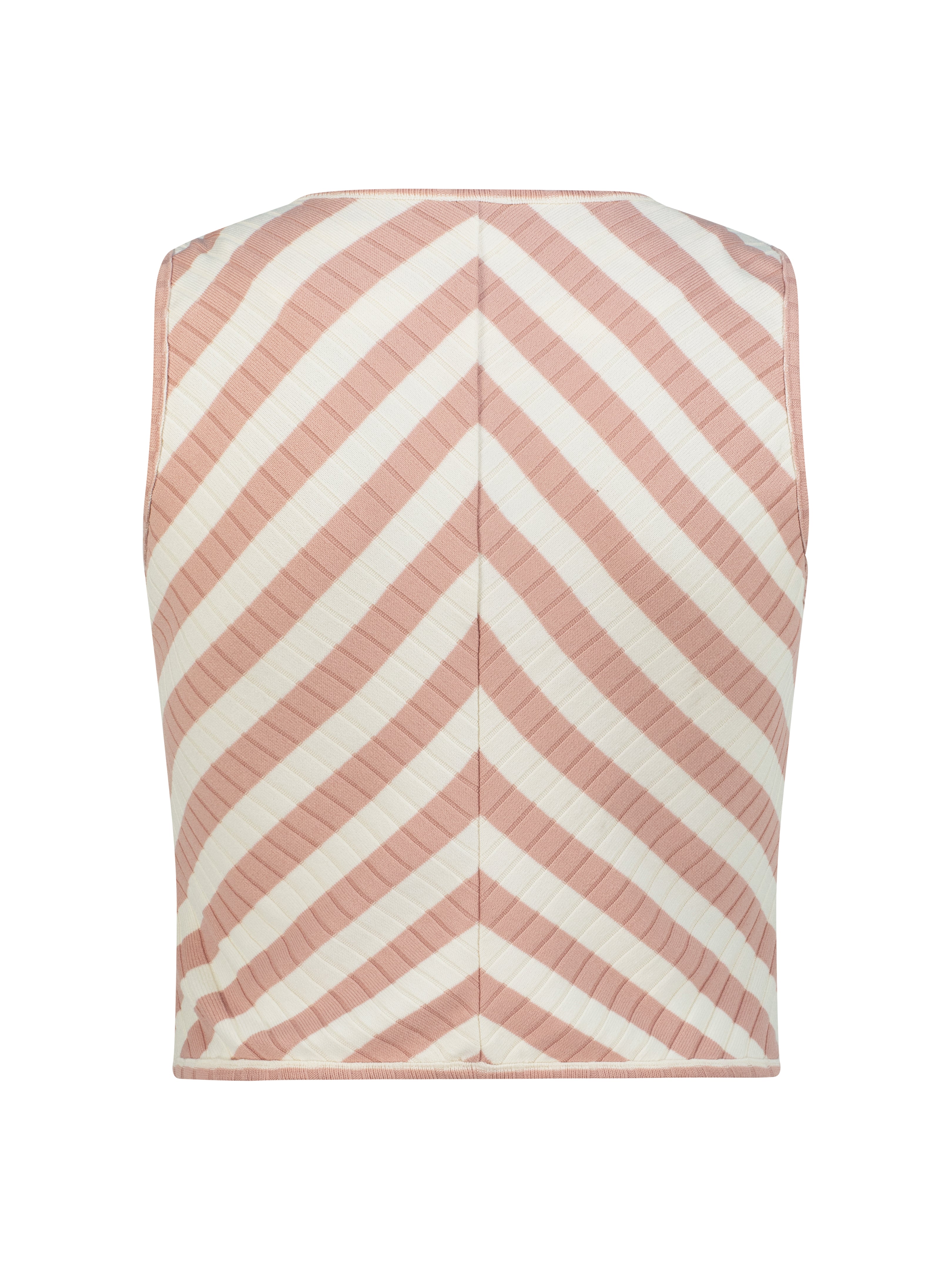 Natalia Knitted Stripe Top | Rose Pink/Ivory