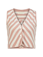 Natalia Knitted Stripe Top | Rose Pink/Ivory