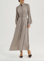 Oxana Geo Print Icon Dress | Ivory