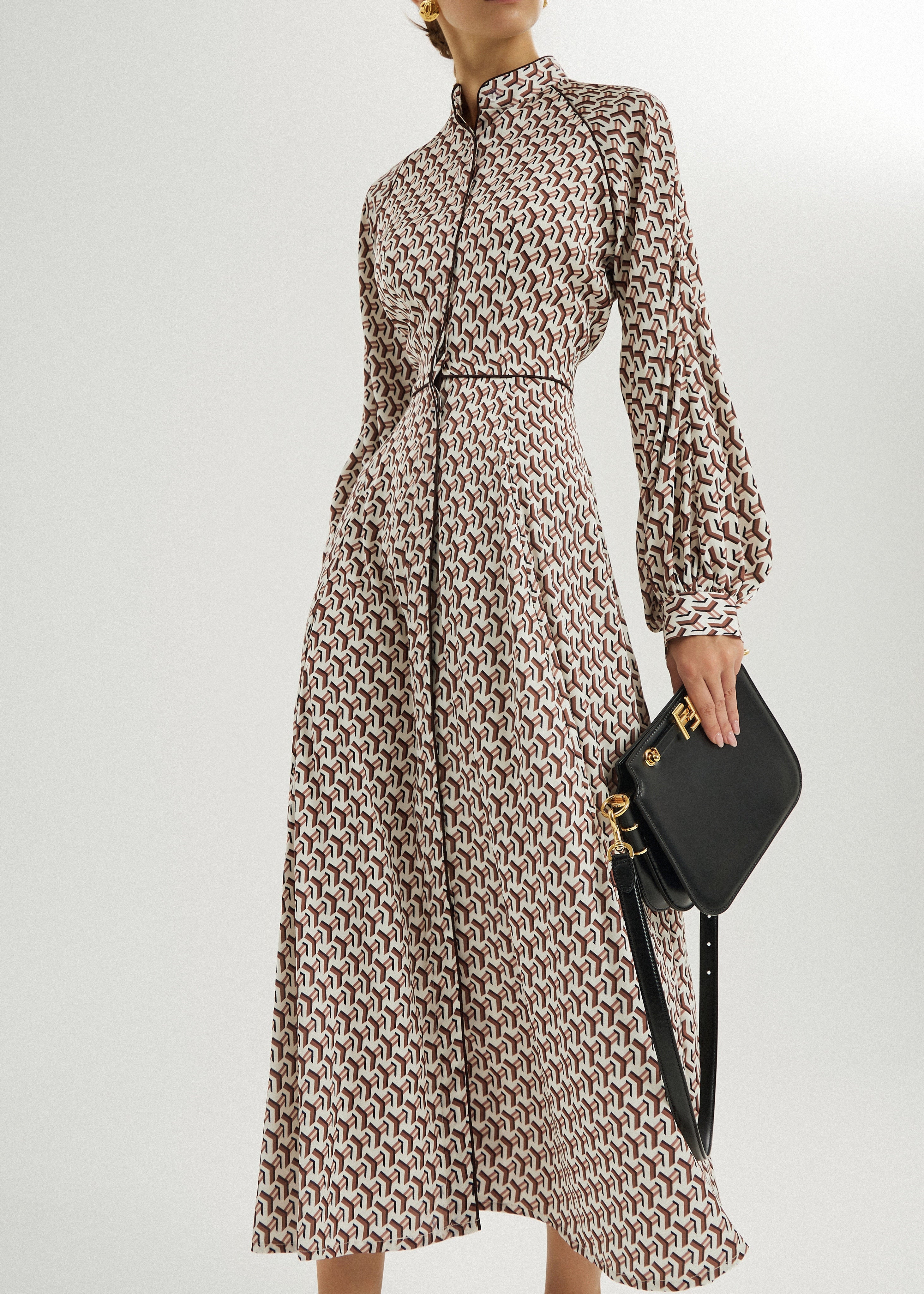 Oxana Geo Print Icon Dress | Ivory