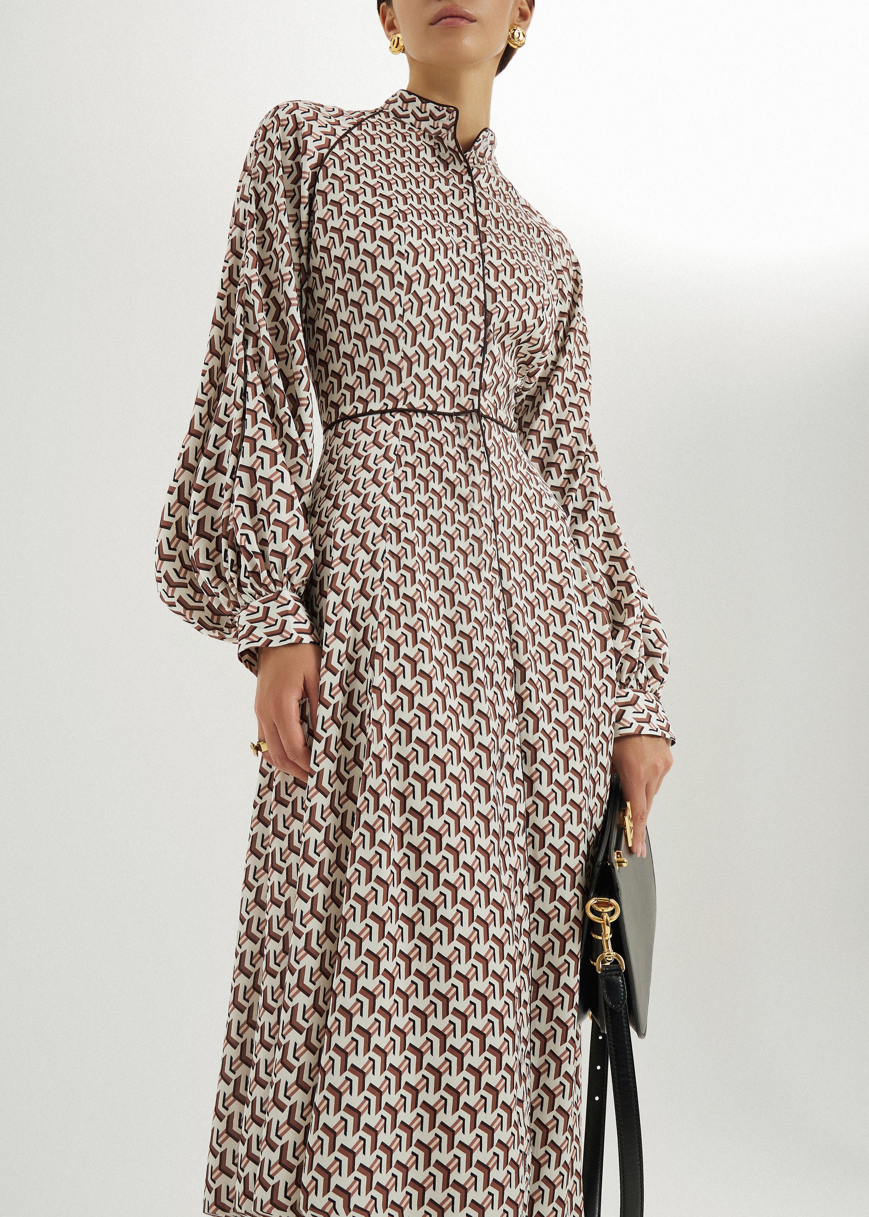 Oxana Geo Print Icon Dress | Ivory