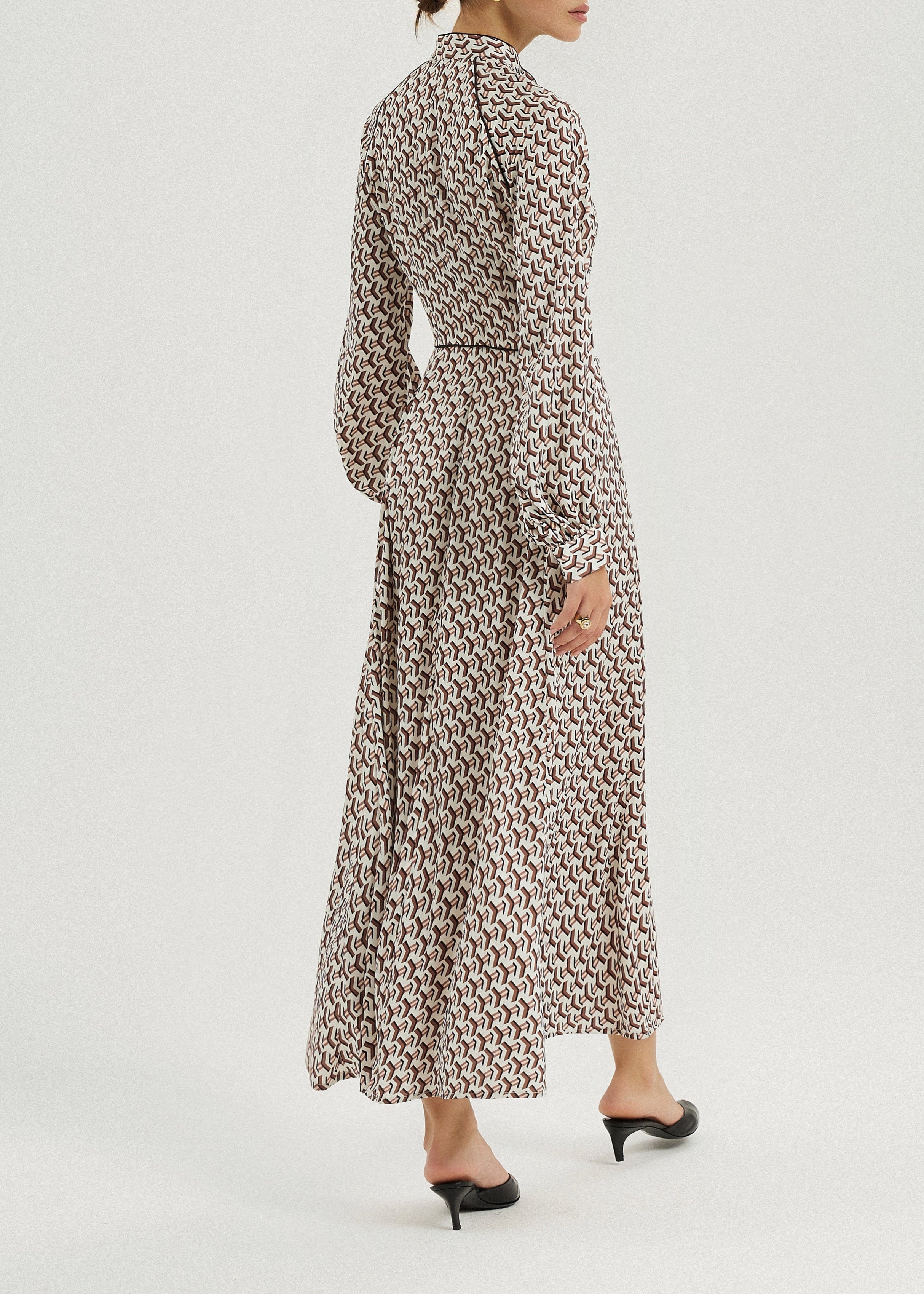 Oxana Geo Print Icon Dress | Ivory