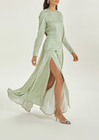 Raquel Polka Elegance Dress | Matcha