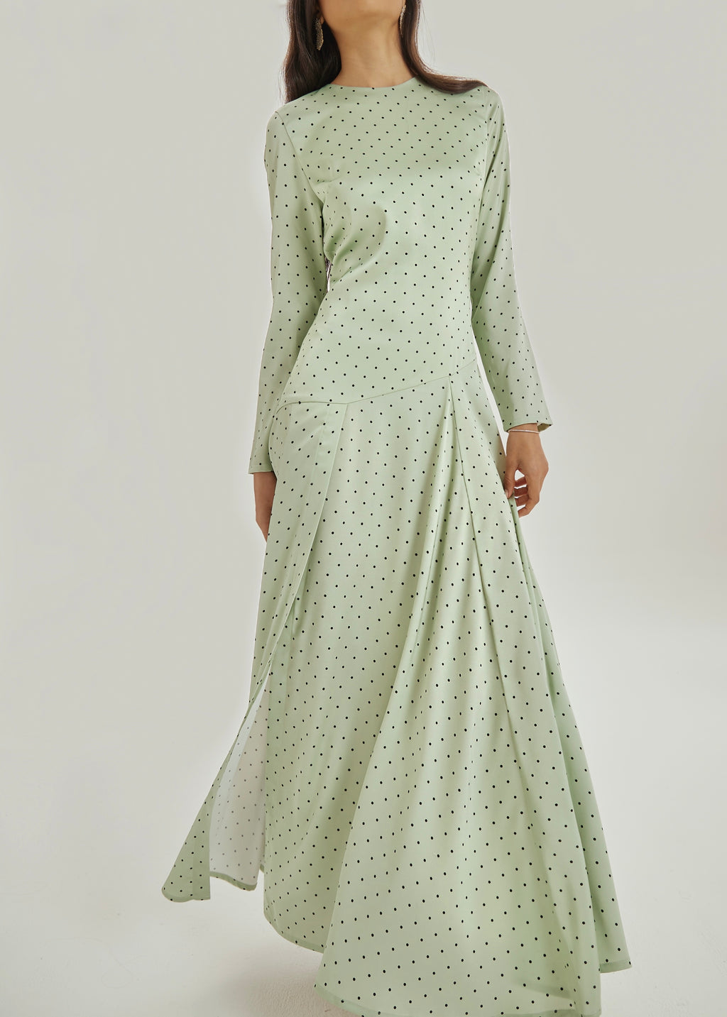 Raquel Polka Elegance Dress | Matcha