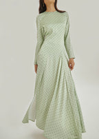 Raquel Polka Elegance Dress | Matcha