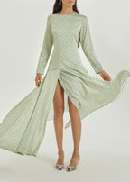 Raquel Polka Elegance Dress | Matcha