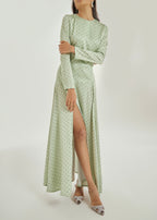 Raquel Polka Elegance Dress | Matcha