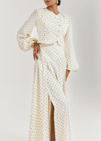 Rhona Polka Dot Blouse | Ivory/Black