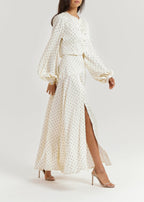 Rhona Polka Dot Blouse | Ivory/Black