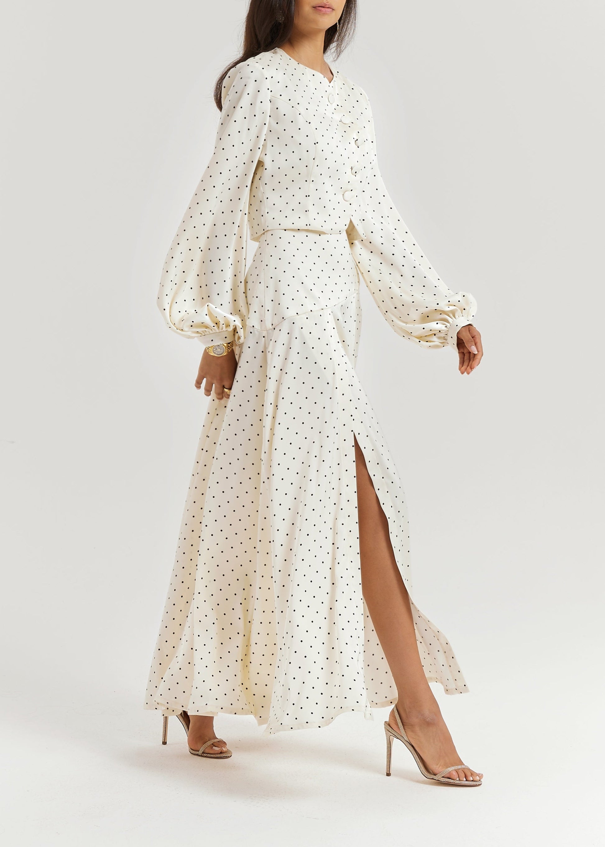 Rhona Polka Dot Blouse | Ivory/Black
